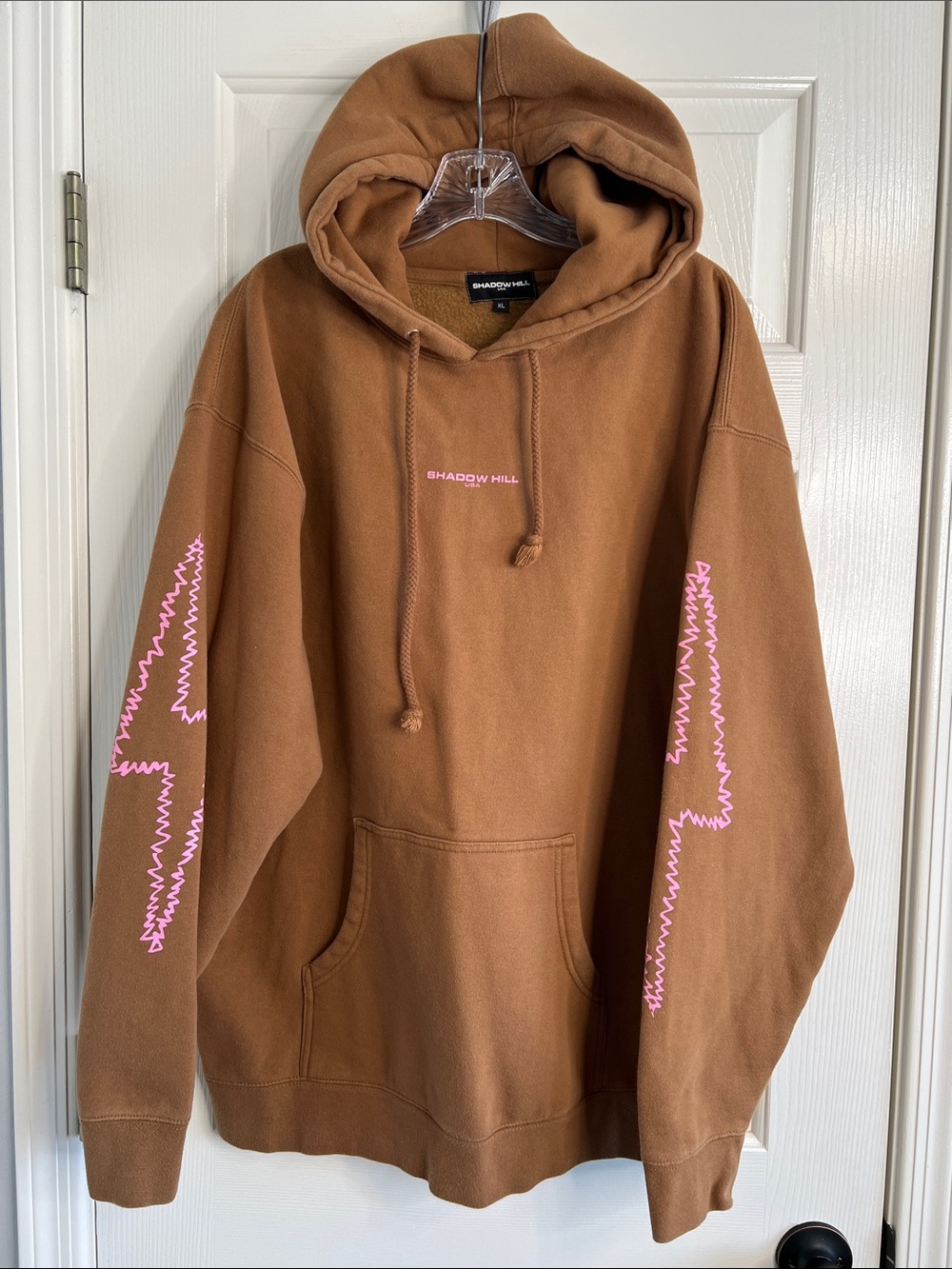 Shadow Hill brown & pink lightning hoodie women’s XL